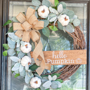 hello pumpkin door wreath