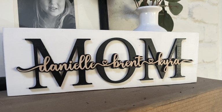 Elevate Mother’s Day: Handcrafted Wood MOM Signs with Kids’ Names